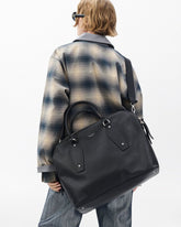 Gramercy Large Leather Satchel - Black