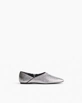 Sadie Leather Flats - Silver