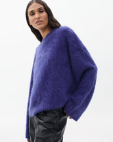 Jada Brushed Cashmere V-Neck Sweater - Dark Blue