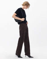 Shea Relaxed Straight Jeans - Espresso Leopard