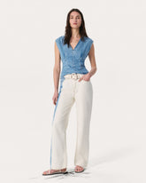 Logan Wide-Leg Jeans - Bleach Stripe