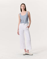 Andi Belted Ankle-Length Wide-Leg Jeans - Optic White