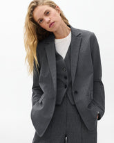 Jennifer Striped Two-in-One Blazer - Grey Stripe