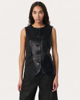 Slade Leather Vest - Black