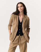 Jennie Linen-Blend Blazer - Muted Brown
