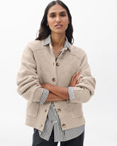 Bridget Mockneck Cardigan - Taupe