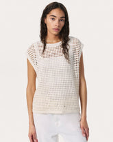Ezra Open-Knit Vest - White
