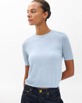 Adeline Lightweight Cashmere Tee - Light Blue