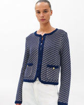 Claire Striped Cardigan - Indigo
