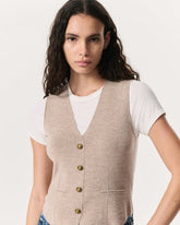 Ella Merino Wool-Blend Sweater Vest - Dark Taupe
