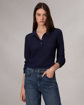 Viola Polo Sweater - Indigo