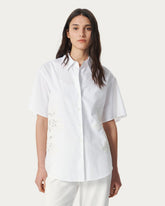 Amy Lace Poplin Shirt - White Lace