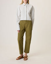 Becca Poplin Stripe Shirt - Moss Stripe