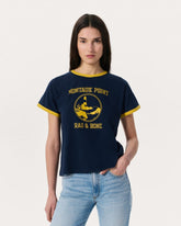 Montauk Boxy Graphic Tee - Navy