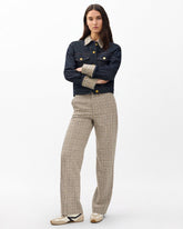 Shea Plaid Pants - Tan Multi