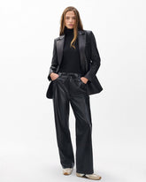 Phoebe Faux Leather Pants - Black