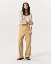 Renata Cotton Twill Utility Pants - Beige