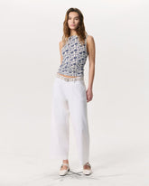 Banks Ankle-Length Linen-Blend Pants - White