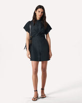 Gretchen Mini Shirt Dress - Black