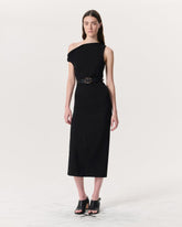 Irina Asymmetric Maxi Dress - Black