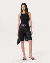 Irina Leather Shorts - Black