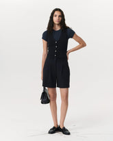 Irina Wide-Leg Shorts - Black