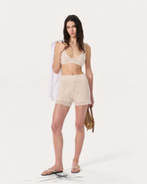 Khloe Open-Knit Shorts - Ivory