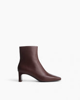 Avery Zip Leather Ankle Boots - Mocha