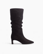 Astor Suede Slouch Boots - Black Suede