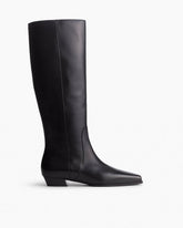 Joni Leather Knee-High Boots - Black