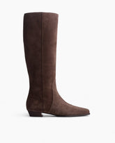 Joni Italian Suede Knee-High Boots - Dark Espresso Suede
