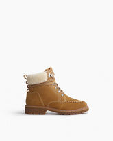 Cameron Suede Shearling Hiking Boots - Caramel Suede Shearling