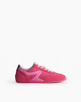 Ultra Slim Retro Runner Sneakers - Hot Pink Suede