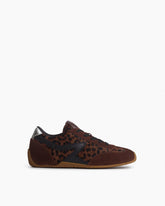 Ultra Slim Retro Runner Sneakers - Leopard Mocha