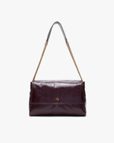 Chelsea Large Leather Flap Bag - Blackberry