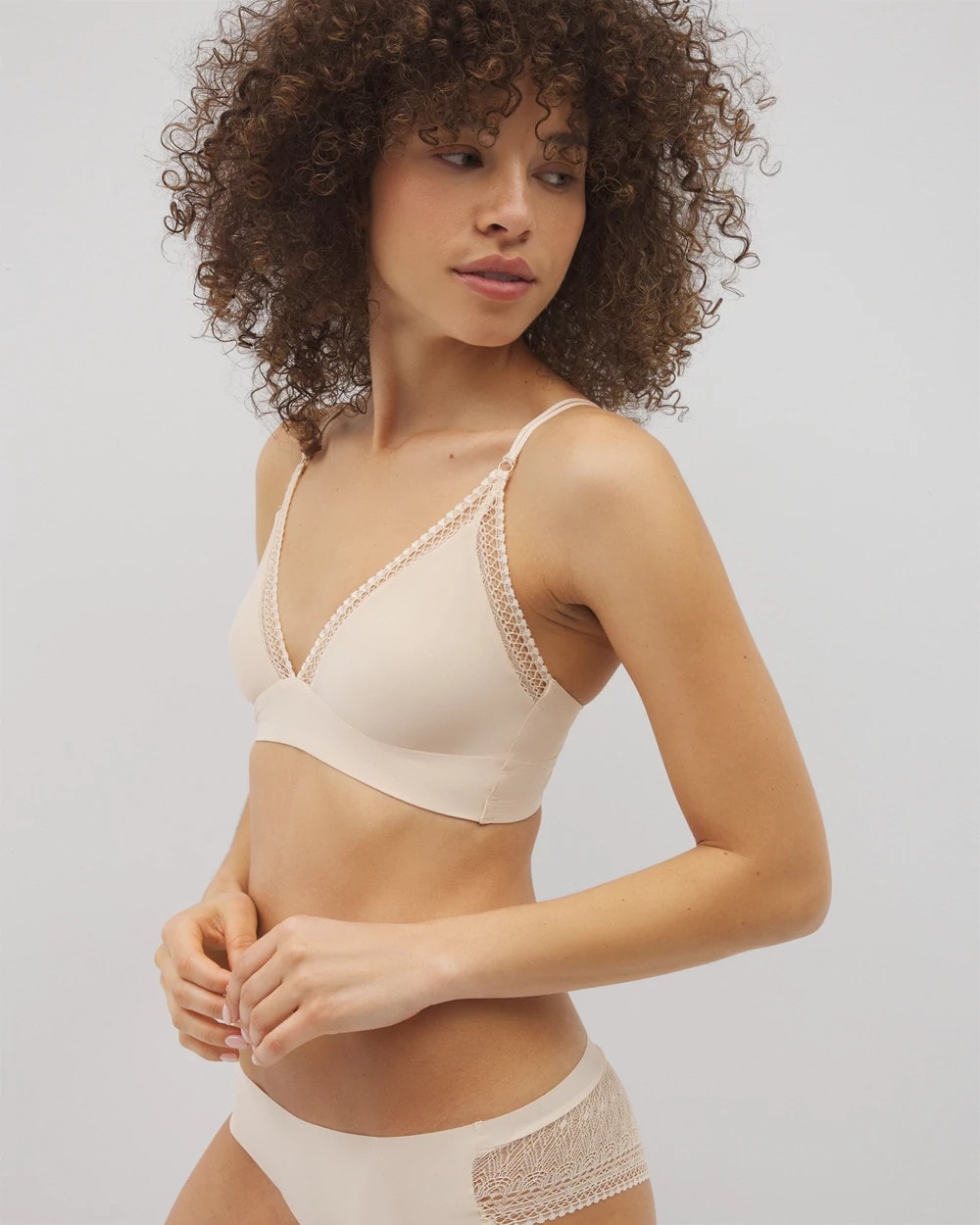 Geo Lace Trim Bralette - Soma