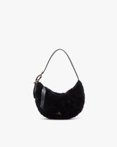 Mercer Small Shearling Hobo - Black