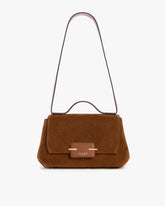 Realm Suede Top Handle Bag - Golden Brown
