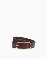 Rounded Rebound Leather Belt - Bordeaux