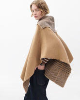 Wendy Reversible Cowl Poncho - Camel Plaid