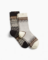 Two-Pack Fair Isle Socks - Black Ivory