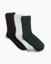 Three-Pack rb Glitter Socks - Green Black White