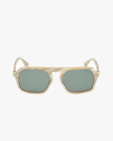 Marcus Square Aviator Sunglasses - Bone Green