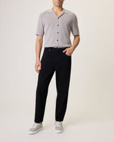 Cropped Taper Fit Jeans - Black