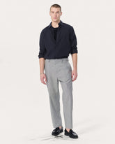 Baggy Wool-Blend Trousers - Grey