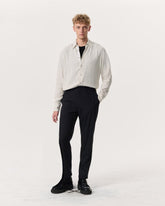 Lennox Pinstripe Italian Wool-Blend Trousers - Black
