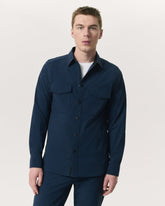 Stretch Nylon CPO Overshirt - Navy