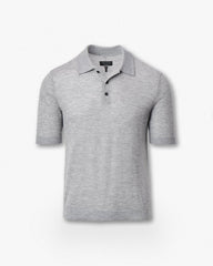 Downing Lightweight Cashmere Polo - Heather Grey