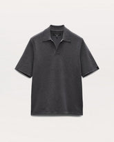 Zuma Johnny Collar Knit Polo Shirt - Dark Grey