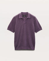Zuma Herringbone Knit Polo Shirt - Washed Violet